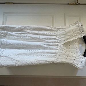 White Eyelet Cap Sleeve Short Dress